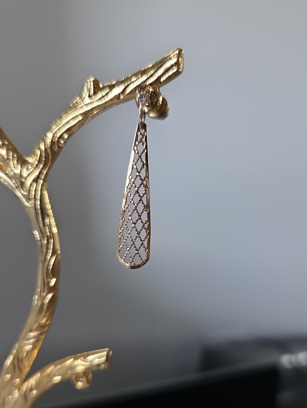Gold Filigree Teardrop Dangle Earrings - Women Jewelry
